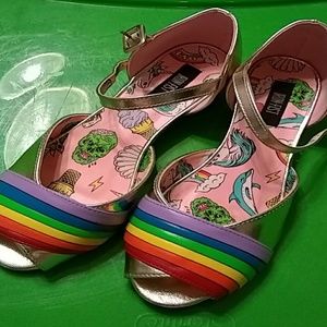 Iron Fist Rainbow and gold over it sandal size 7